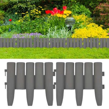 vidaXL Gazonranden 36 st 10 m PP grijs, Verzenden, Nieuw