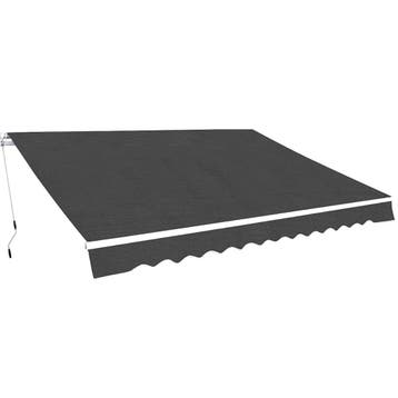 vidaXL Luifel handmatig uittrekbaar 500 cm antraciet, Verzenden, Nieuw