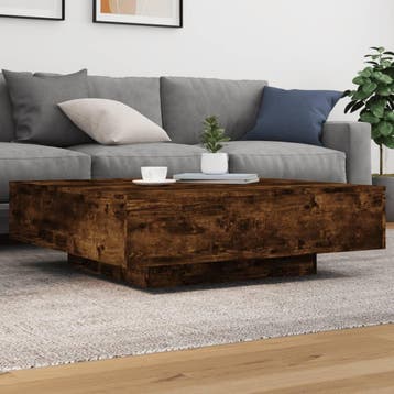 vidaXL Salontafel 100x100x31 cm bewerkt hout gerookt, Verzenden