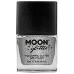Moon Glitter Holographic Nail Polish Silver 14ml, Verzenden, Nieuw