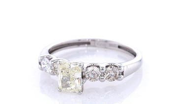 Zonder minimumprijs - Ring - 14 karaat Witgoud - 0.84ct. tw.