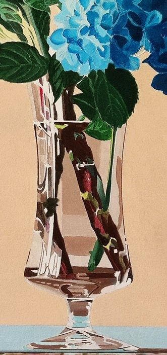 Antonio Perotti - Still Life Vaso in vetro con fiori