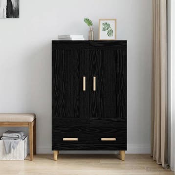 vidaXL Highboard Zwart eiken 70 x 31 x 115 cm Bewerkt hout, Verzenden, Nieuw