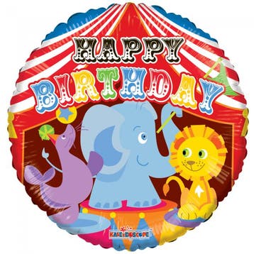 Helium Ballon Happy Birthday Circus 45cm leeg, Verzenden, Nieuw