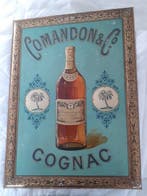 Plaque publicitaire tôle ancienne cognac - Plaque émaillée -, Antiquités & Art