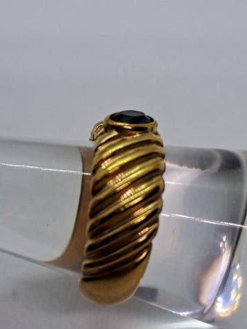 Ring - 18 karaat Geel goud Saffier, Nieuw