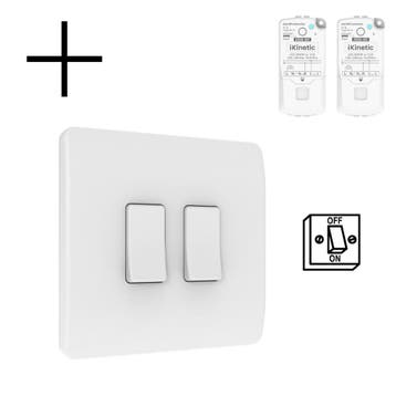 Slimme Draadloze Wandschakelaar | Wit | RF 433Mhz | 2 knoppe, Verzenden, Nieuw