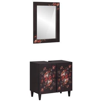 vidaXL Badkamerkast set Wandgemonteerd 2 pcs Massief Mango, Verzenden, Nieuw