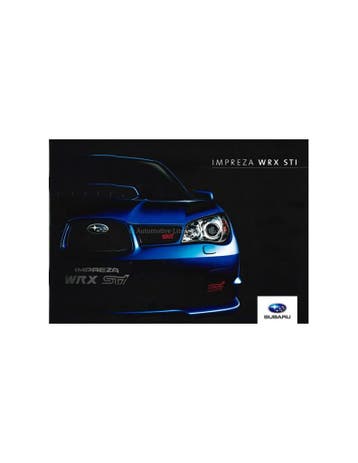 2007 SUBARU IMPREZA WRX STI BROCHURE NEDERLANDS