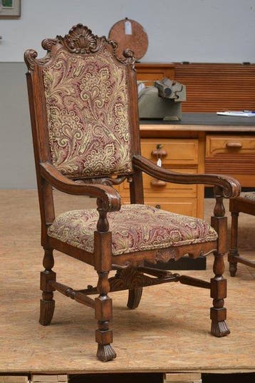 Stoel - Hout, Textiel - Armstoel
