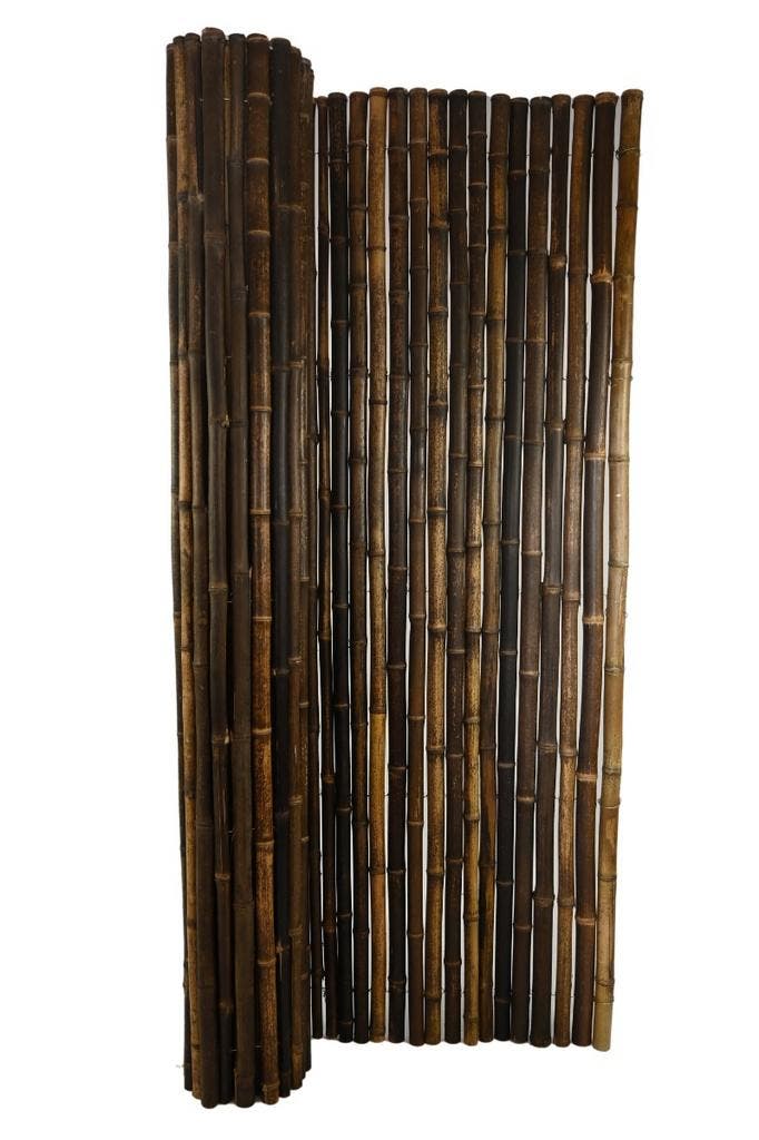 Zwarte bamboemat 25-35mm 200 x 180 cm, Tuin en Terras, Tuinschermen, Verzenden