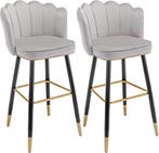 Barkrukken set van 2 - Barstoel met rugleuning - Barkruk - B, Verzenden, Nieuw