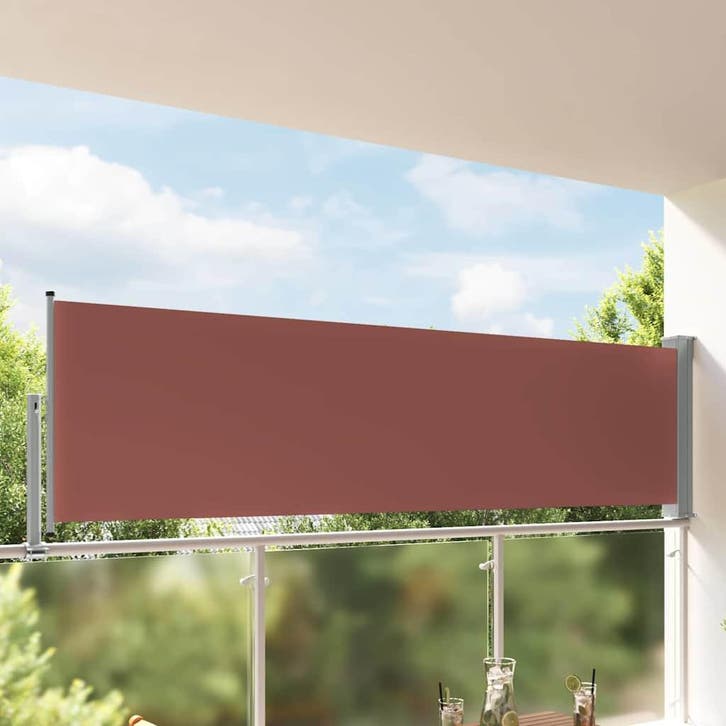 vidaXL Tuinscherm uittrekbaar 100x300 cm bruin, Tuin en Terras, Parasols, Nieuw, Verzenden