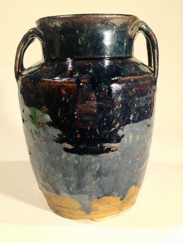 Antieke Chinese Cizhou-keramische pot met zwarte glazuur uit