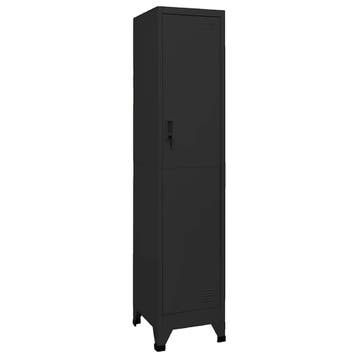 vidaXL Lockerkast 38x45x180 cm staal zwart, Verzenden, Nieuw
