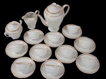 Porcelaine de Sologne Larcheveque - Koffieservies voor 10