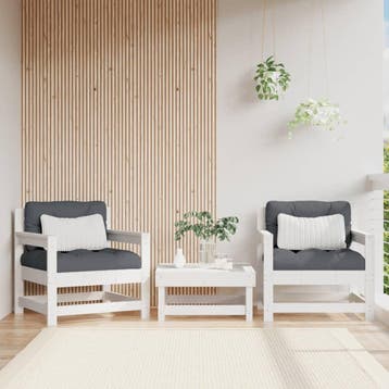 vidaXL Tuinstoelen 2 st massief grenenhout wit, Verzenden, Nieuw