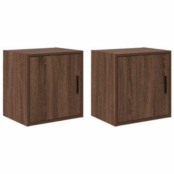 vidaXL Garagewandkasten 2 st spaanplaat bruin eiken, Verzenden