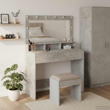 vidaXL Kaptafel Beton Grijs 100 x 41 x 135 cm Bewerkt hout, Verzenden