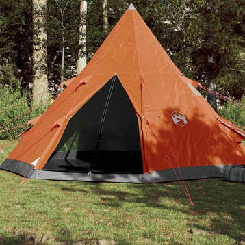 vidaXL Tipitent 4-persoons waterdicht oranje, Caravans en Kamperen, Tenten, Verzenden, Nieuw