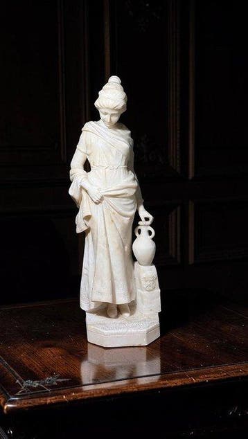 Affortunato Gori (1869-1925) - Beeld, Giovane fanciulla con, Antiek en Kunst