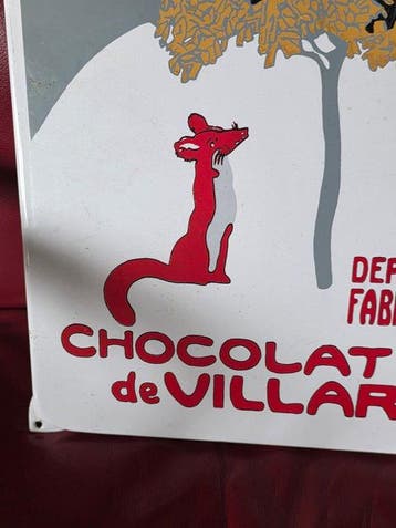 Emaillerie Belge - Plaque émaillée chocolat de villars -