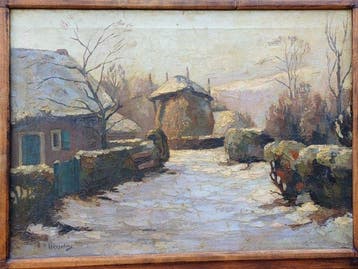 Hendrik Jan Wesseling (1881 -1950 ) - Wintergezicht Blaricum