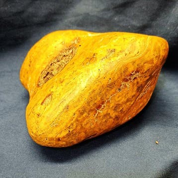 Gepolijst stuk geel amber - Papoea Barat - Hoogte: 140 mm -
