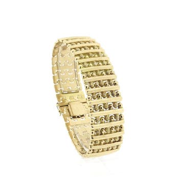 Gouden schakelarmband, Ophalen of Verzenden, Gebruikt, Goud, Goud