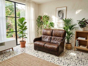 Sofa - Leder, Hout - DIVANO VINTAGE