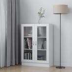 vidaXL Vitrinekast 82,5x30,5x115 cm bewerkt hout wit, Verzenden, Nieuw