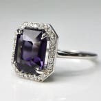 Zonder minimumprijs - Ring - 14 karaat Witgoud, GIA 4,12 ct