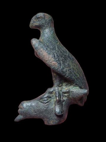 Romain antique Bronze Jupiter Eagle éblouissant et lourd