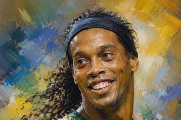 Canvas Fit - Alberto Ricardo - Retrato de Ronaldinho Gaúcho, Nieuw