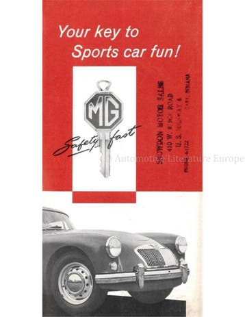 1957 MG MGA BROCHURE ENGELS (USA), Ophalen of Verzenden, Nieuw