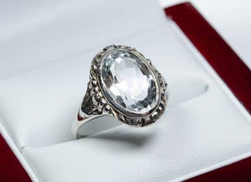 - 835 zilver - natuurlijke 6,50 ct aquamarijn - Ring