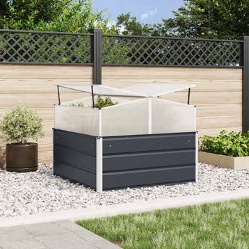 vidaXL Plantenbak Antraciet 100 x 100 x 77 cm Gegalvaniseerd, Verzenden