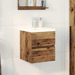 vidaXL Wastafel kabinet voor de badkamer Zwart Eiken 80 x 39, Verzenden