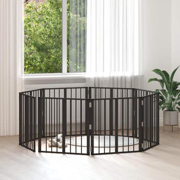 vidaXL Hondendeur 8 st Zwart 60 x 60 cm Gegalvaniseerd staal, Verzenden, Nieuw