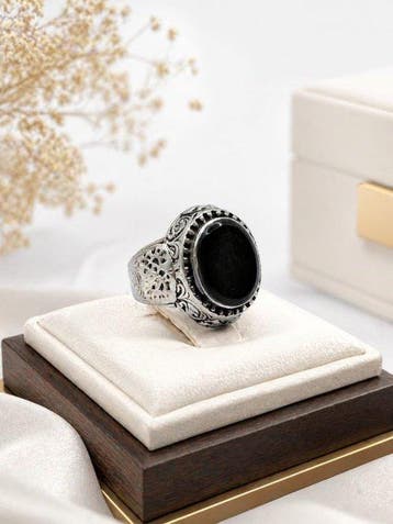 Onyx - Argent - Bague