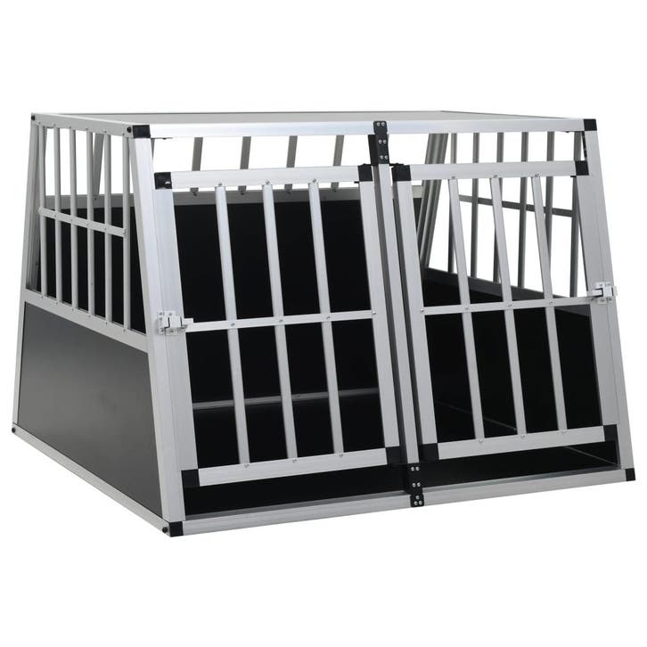 vidaXL Hondenbench met dubbele deur 94x88x69 cm, Dieren en Toebehoren, Hondenhokken, Nieuw, Verzenden