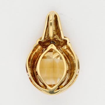 Pendentif - 14 carats Or jaune - Diamant - Citrien