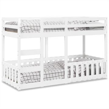 vidaXL Stapelbed 90x190 cm massief grenenhout wit, Verzenden, Nieuw