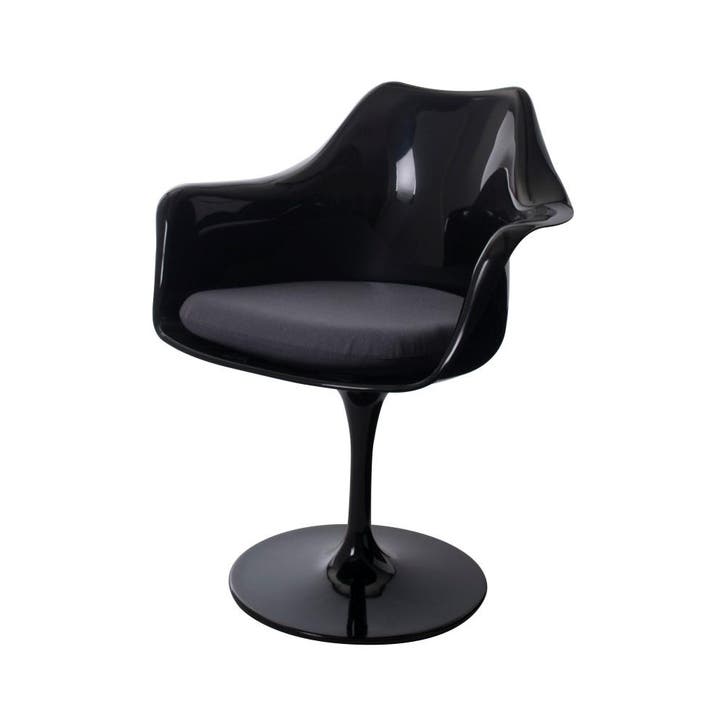 Eetkamerstoel Tulip stoel met armleuning zwart, Huis en Inrichting, Stoelen, Nieuw, Verzenden