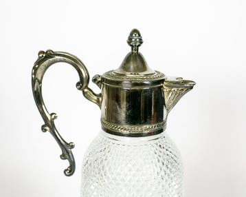 Kan - Italiaanse vintage karaf van facetgeslepen kristal en