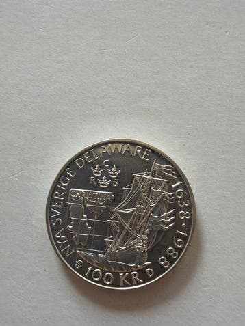 Zweden. 100 Kronen 1988 - 350 Jahre Kolonie Neuschweden in