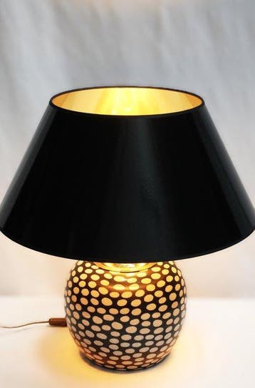 Lamp - Porselein, Messing - Gemaakt in Duitsland, Antiek en Kunst