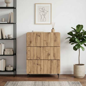 vidaXL Ladekast 66 x 34,5 x 92 cm Bewerkt hout Artisanaal, Huis en Inrichting, Kasten | Overige, Verzenden, Nieuw