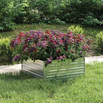 vidaXL Plantenbak verhoogd 100x100x45 cm gegalvaniseerd, Verzenden