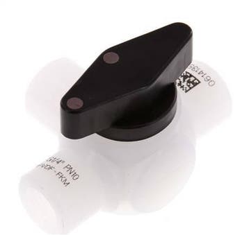 Vanne à bille à 3 voies en PVDF G 1/4 FKM pour le vide, Verzenden